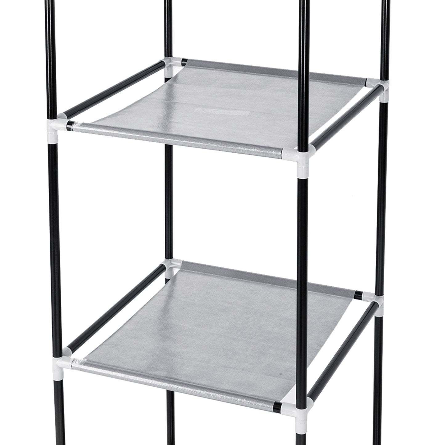 Portable Wardrobe : 64" Closet Organizer with Shelves (Gray)