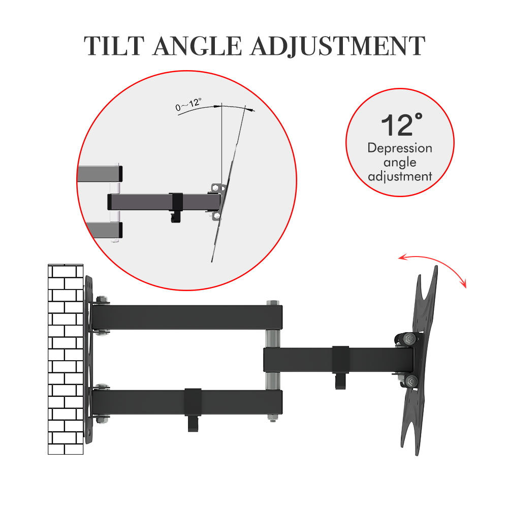 Adjustable Wall Mount Bracket Rotatable TV Stand TMX200 with Spirit Level LEADZM 26-50"