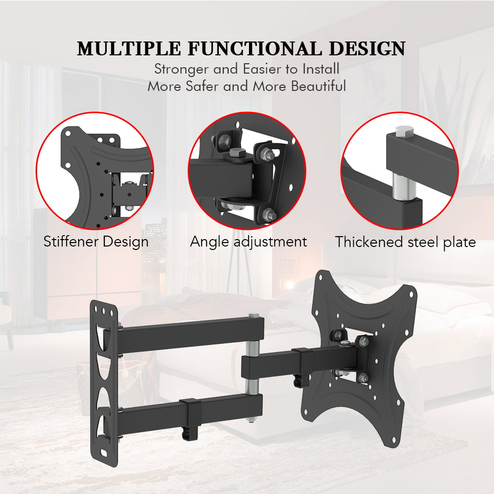 Adjustable Wall Mount Bracket Rotatable TV Stand TMX200 with Spirit Level LEADZM 26-50"