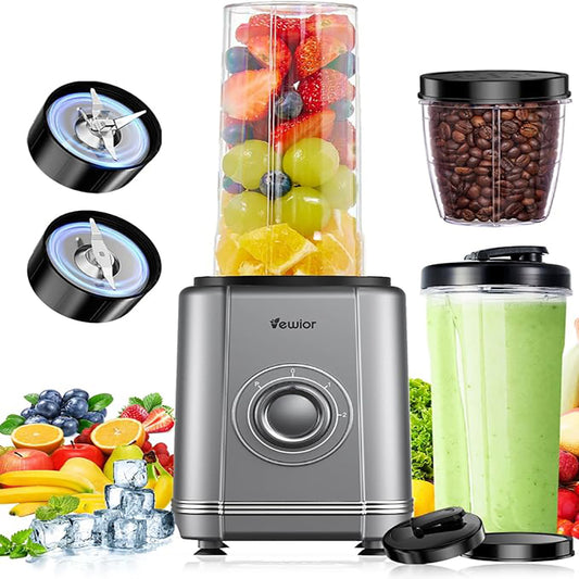 1200W Portable 6-blade Powerful Blender: Crush Ice, Blend Smoothies, Make Shakes