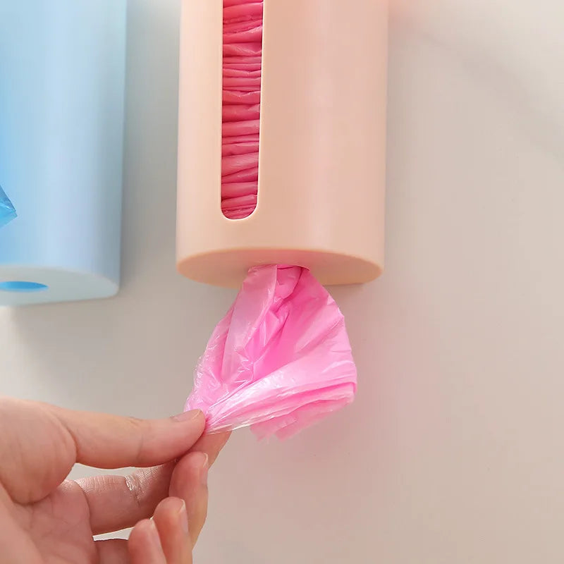 Convenient Wall-Mounted Trash Bag & Cotton Pad Holder – No Nails, No Mess