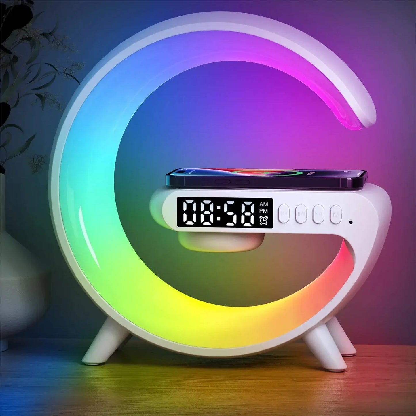 Wireless Charging Station with Speaker & Night Light