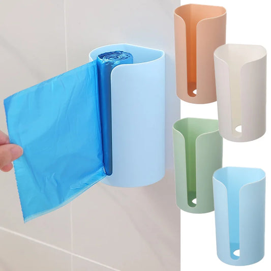 Convenient Wall-Mounted Trash Bag & Cotton Pad Holder – No Nails, No Mess